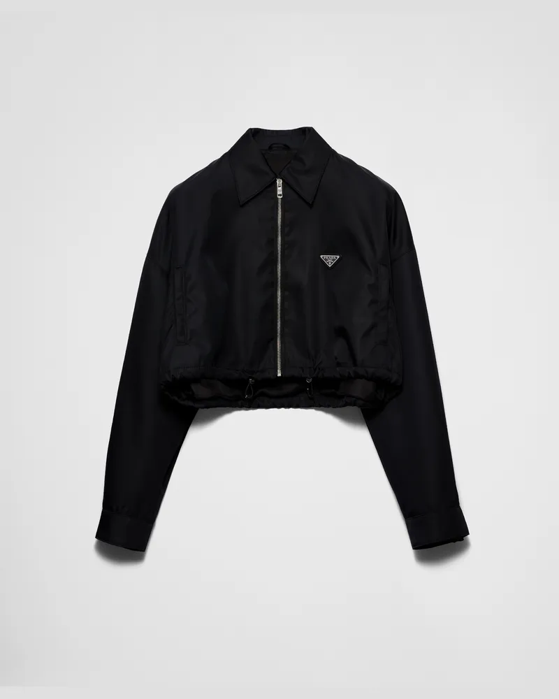 Prada Kurze Blousonjacke aus Re-Nylon Schwarz