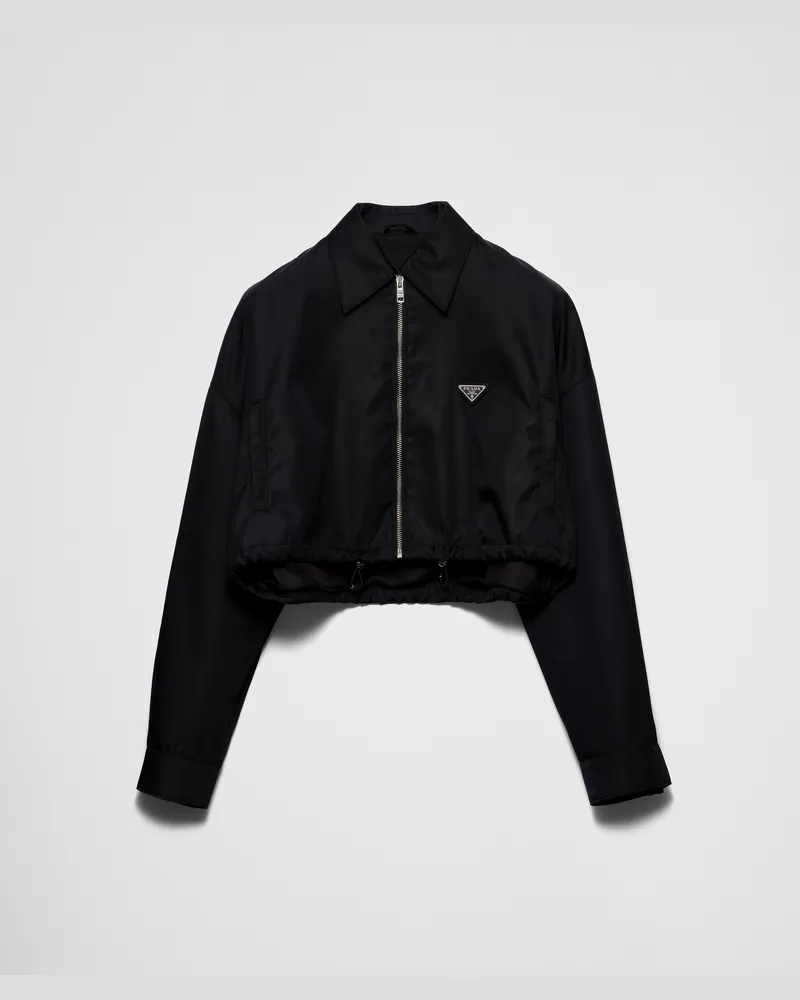Prada Kurze Blousonjacke Aus Re-nylon, Damen, Schwarz, Größe Schwarz