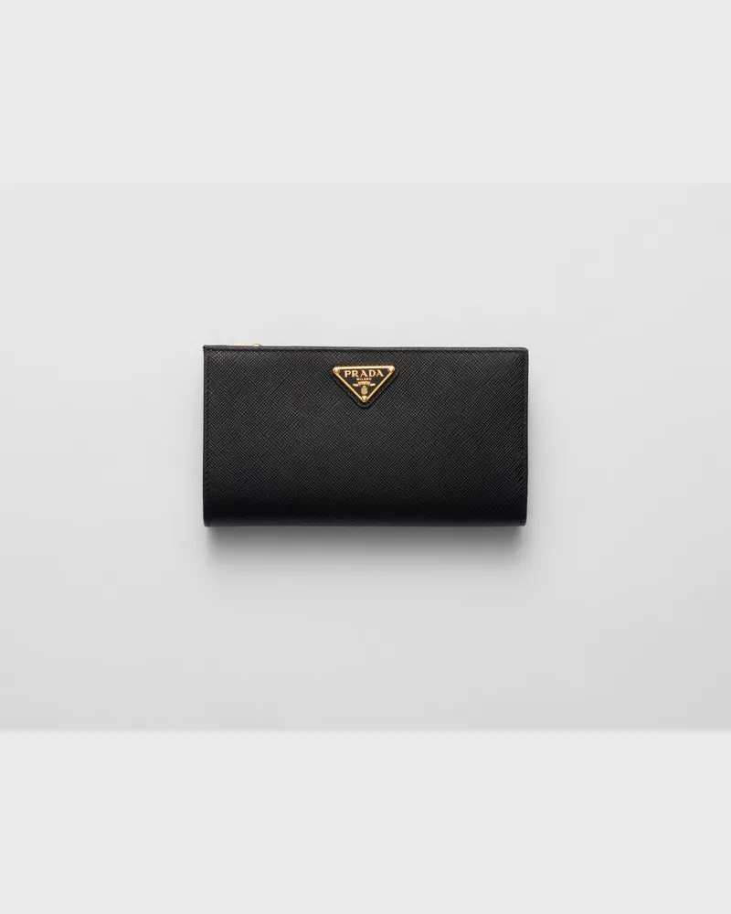 Prada Portemonnaie aus Saffiano-Leder Schwarz