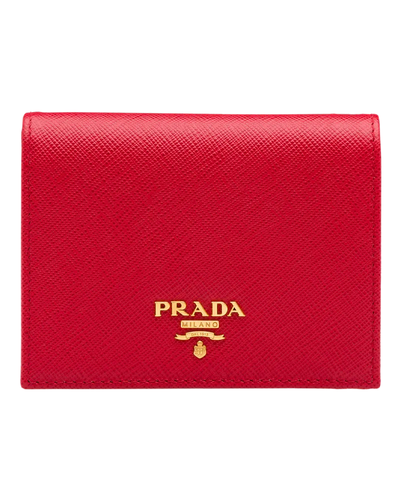 Prada Portemonnaie aus Leder Feuerrot