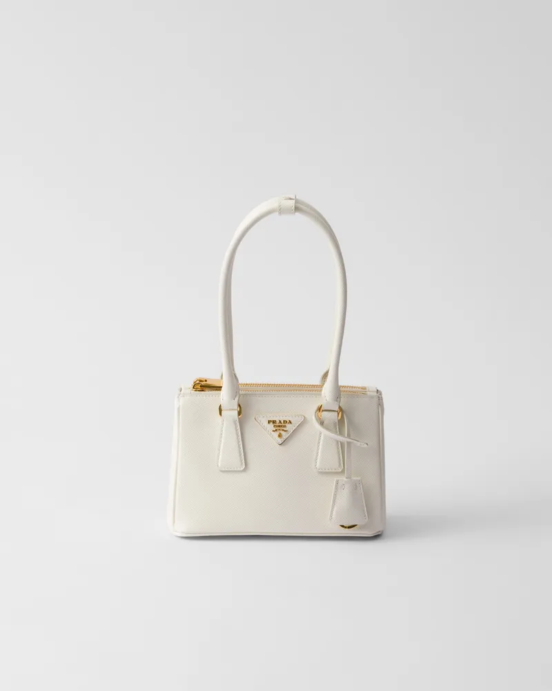Prada Galleria Mini Bag aus Saffiano-Leder Weiss
