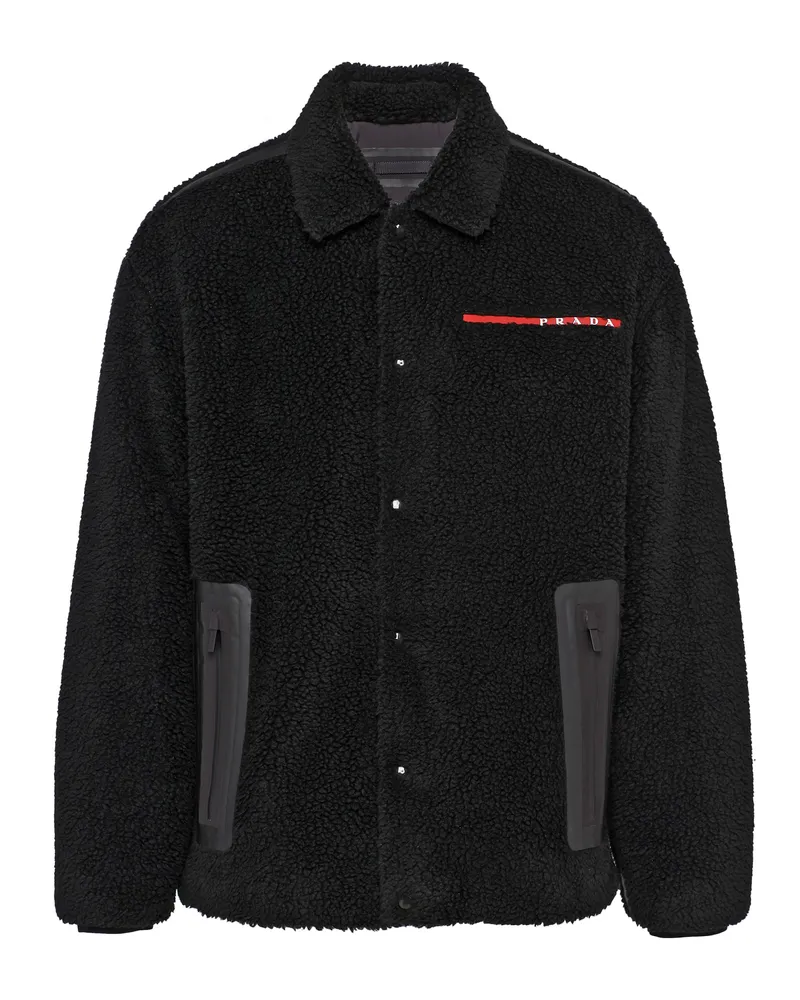 Prada Blousonjacke Aus Fleece, Herren, Schwarz, Größe Schwarz