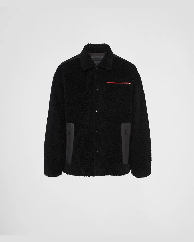 Prada Blousonjacke aus Fleece Schwarz