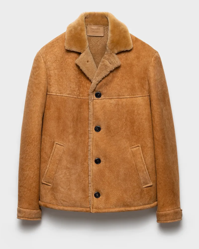 Prada Cabanjacke aus Lammfell Karamell