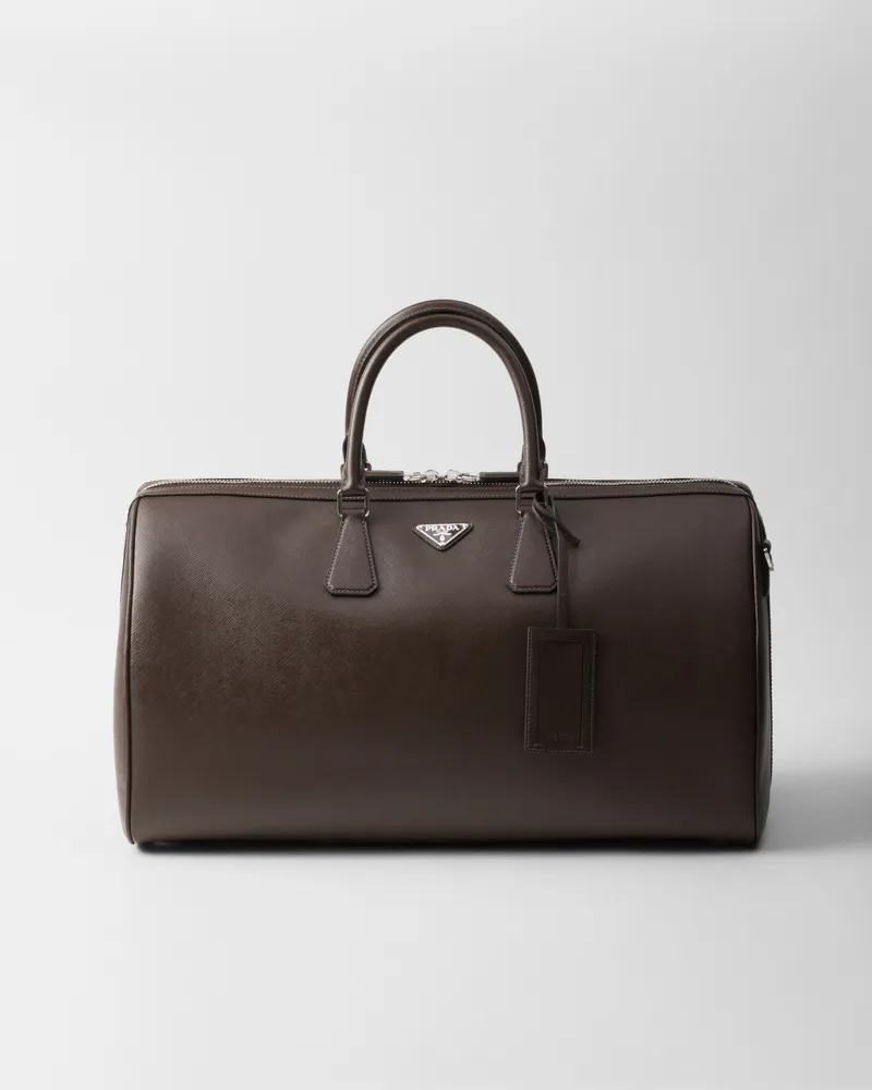 Prada Seesack aus Saffiano Leder Kaffeebraun
