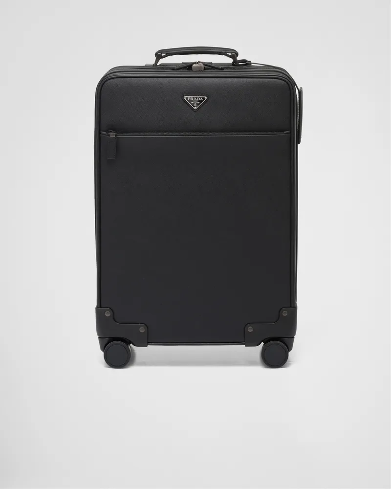 Prada Rollen-Bordcase aus Saffiano Leder Schwarz