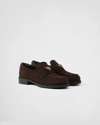 Prada Loafer aus Wildleder Dunkelbraun