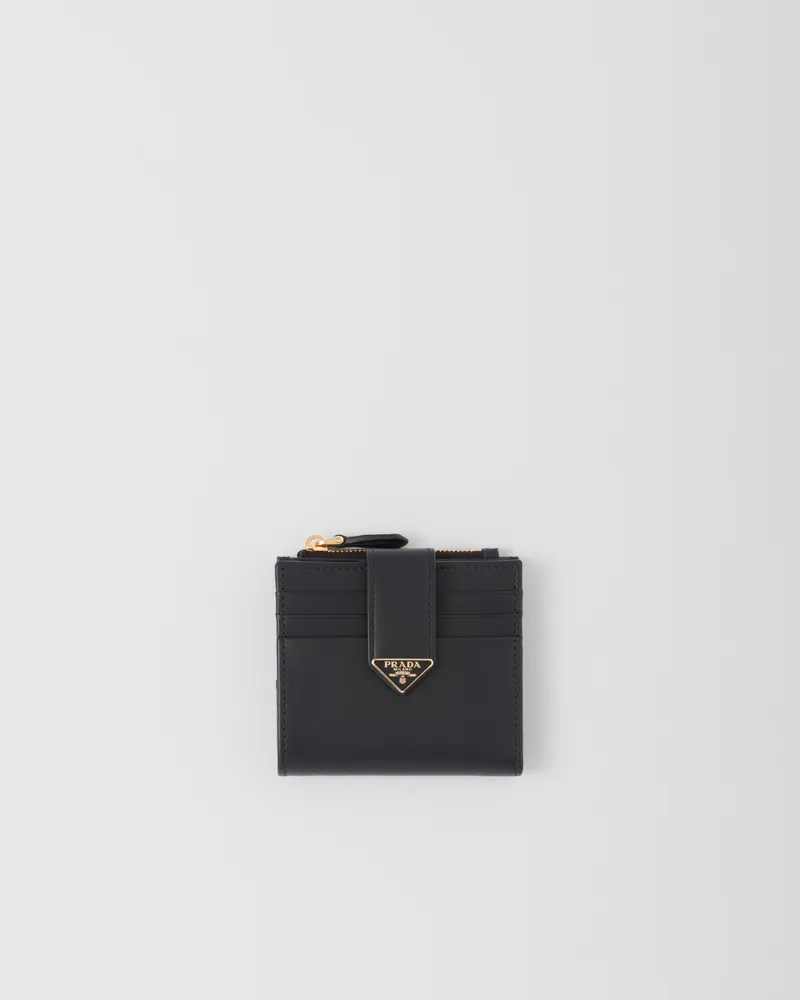 Prada Kleine Geldbörse aus Leder Schwarz