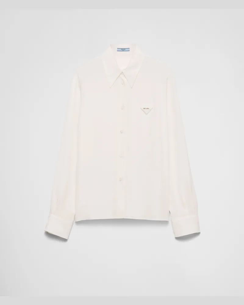 Prada Hemd aus Crêpe de Chine Elfenbein