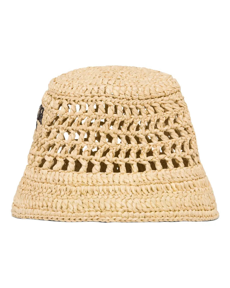 Prada Gehäkelter Fischerhut, Herren, Natur, Größe Natur