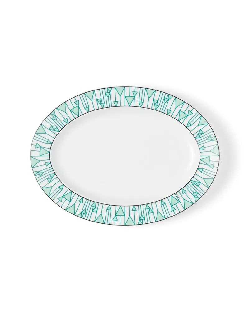 Prada Kleiner Servierteller Aus Porzellan – Vienna Green, , Grün Grün