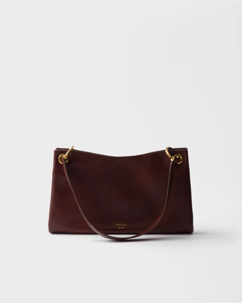 Prada Große  Etude Schultertasche aus Leder Sienna