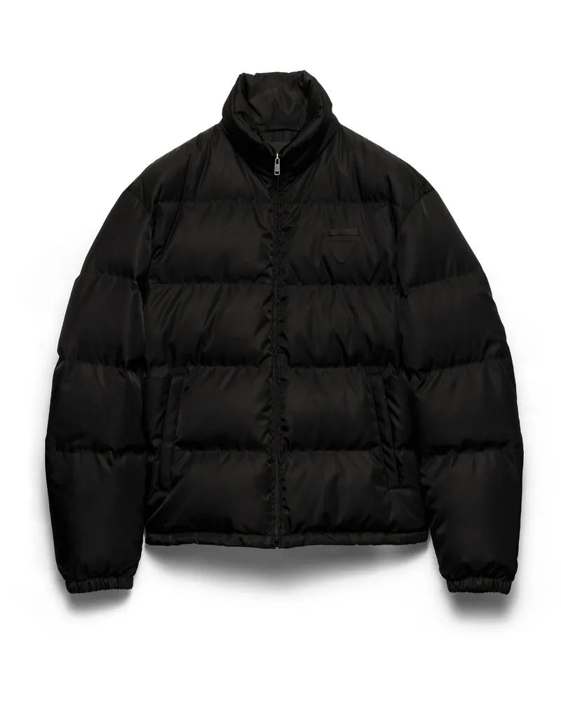 Prada Daunenjacke Aus Mittelschwerem Re-nylon, Herren, Schwarz, Größe Schwarz