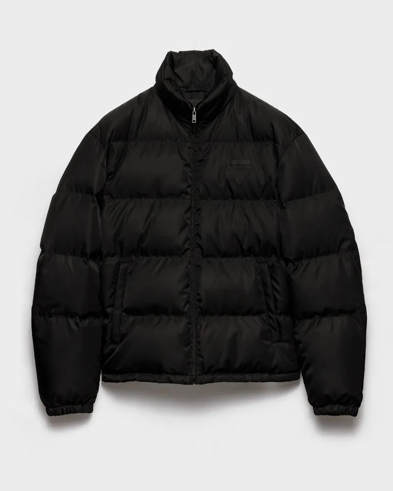 Prada Daunenjacke aus mittelschwerem Re-Nylon Schwarz
