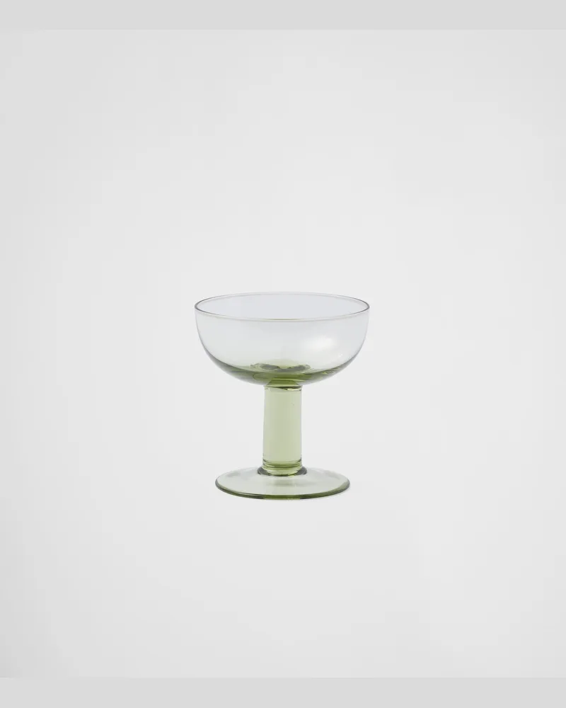 Prada Set mit zwei Champagner-Coupe-Gläsern aus Kristall – Plinth Moos