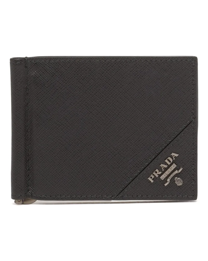 Prada Portemonnaie Aus Leder, Herren, Schwarz Schwarz