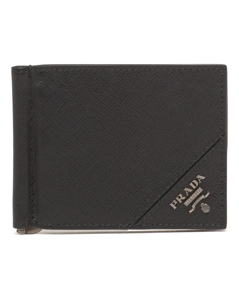 Prada Portemonnaie aus Leder Schwarz