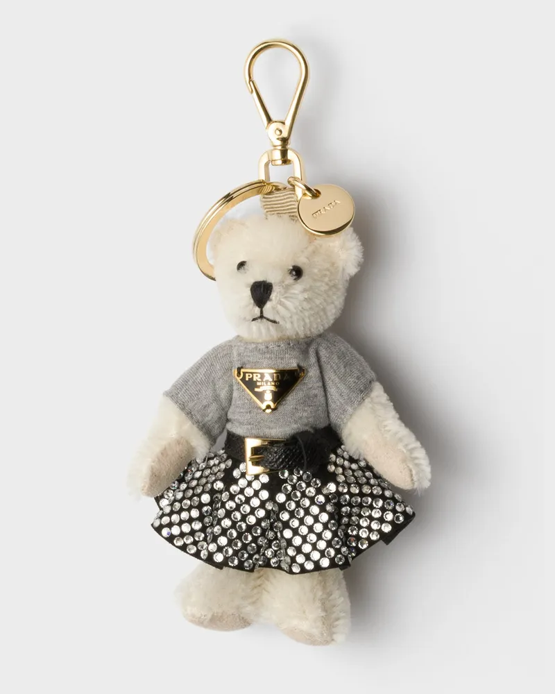 Prada Teddy-Schlüsselanhänger Weiß