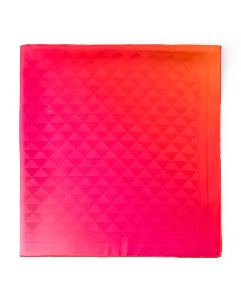 Prada Schal Aus Seidentwill Mit Print, 90 x 90, Damen, Fuchsia Fuchsia
