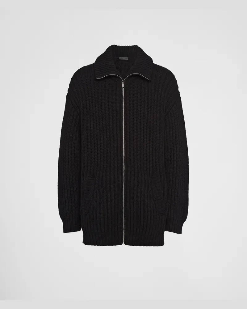 Prada Oversize-Strickjacke aus Kaschmir Schwarz
