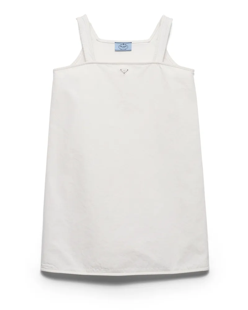 Prada Altes Minikleid Aus Denim, Damen, Weiss, Größe Weiss