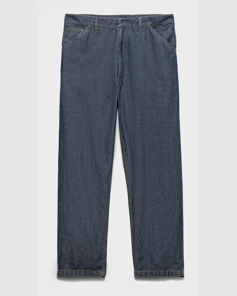 Prada Hose aus Chambray Blau