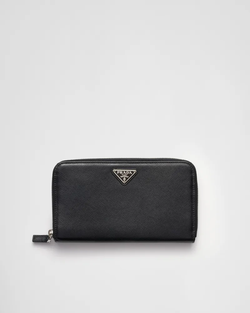 Prada Saffiano Leather Wallet Schwarz