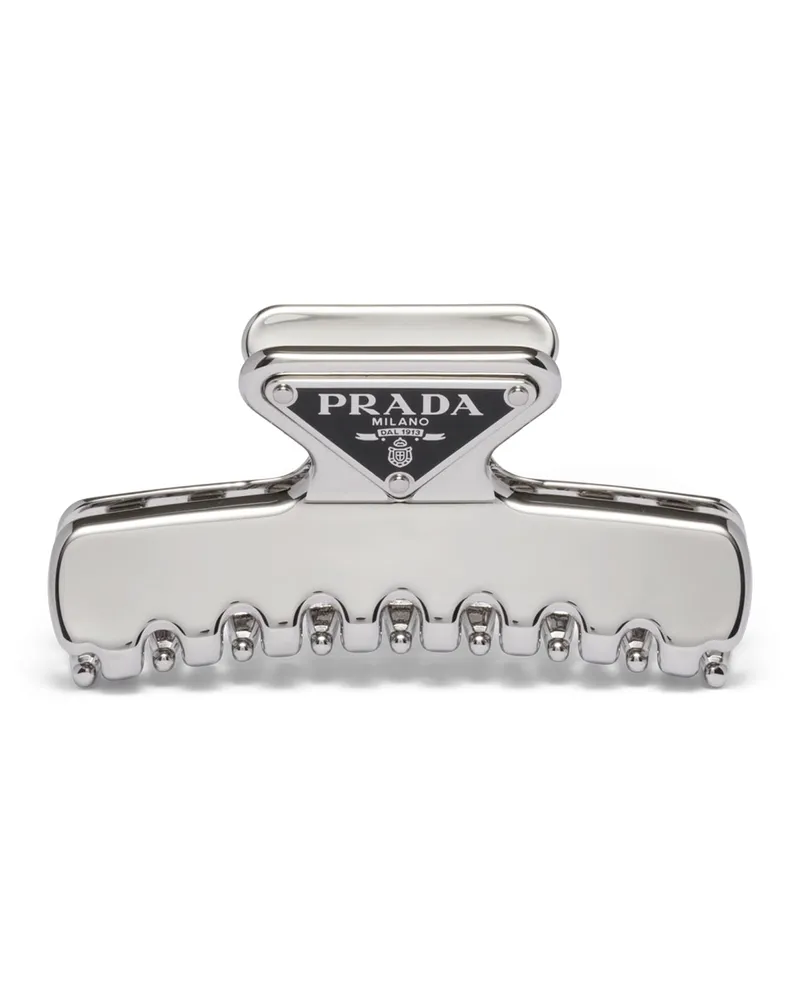 Prada Haarspange Aus Metall, Damen, Stahlgrau Stahlgrau