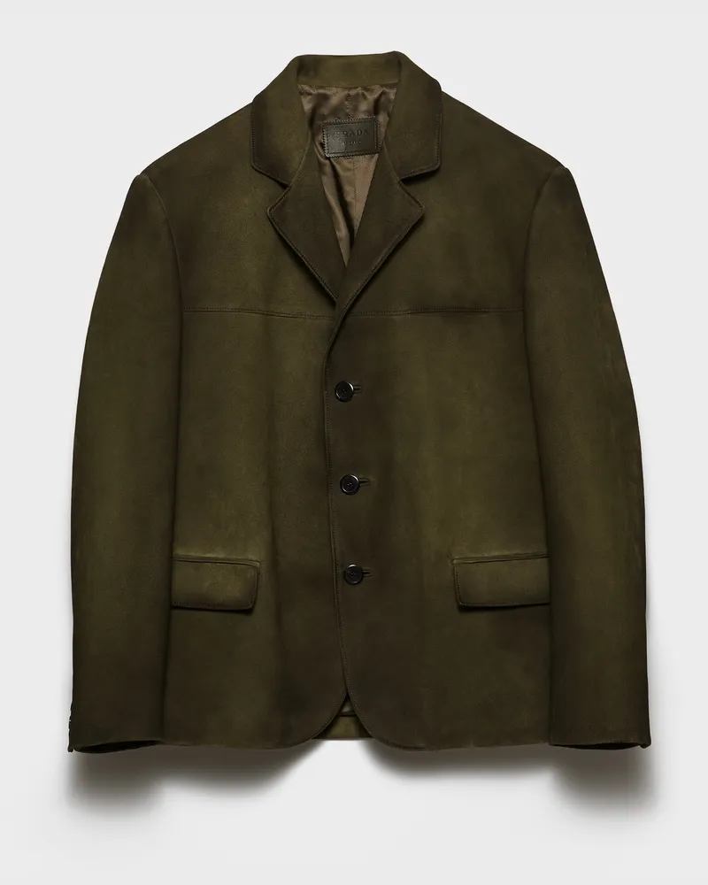 Prada Jacke aus Wildleder Waldgrün