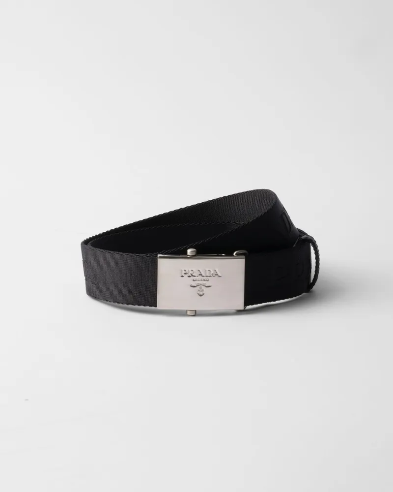 Prada Gürtel aus Baumwollband Schwarz