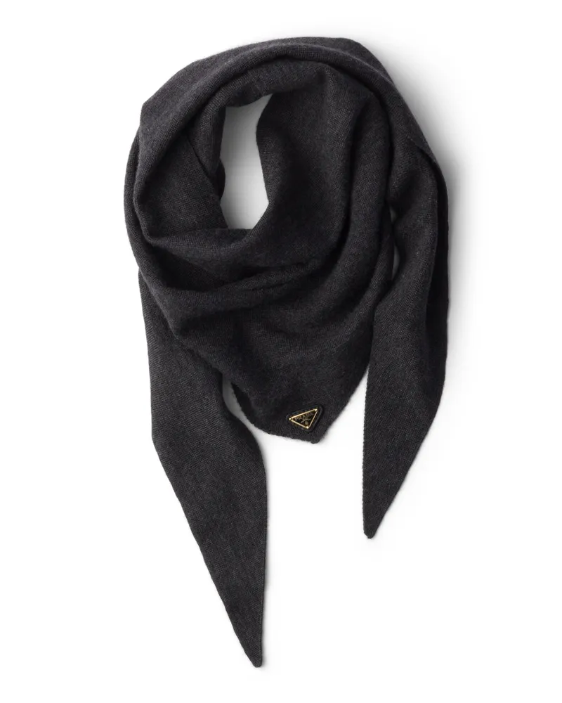 Prada Schal Aus Kaschmir, Damen, Schiefergrau Schiefergrau