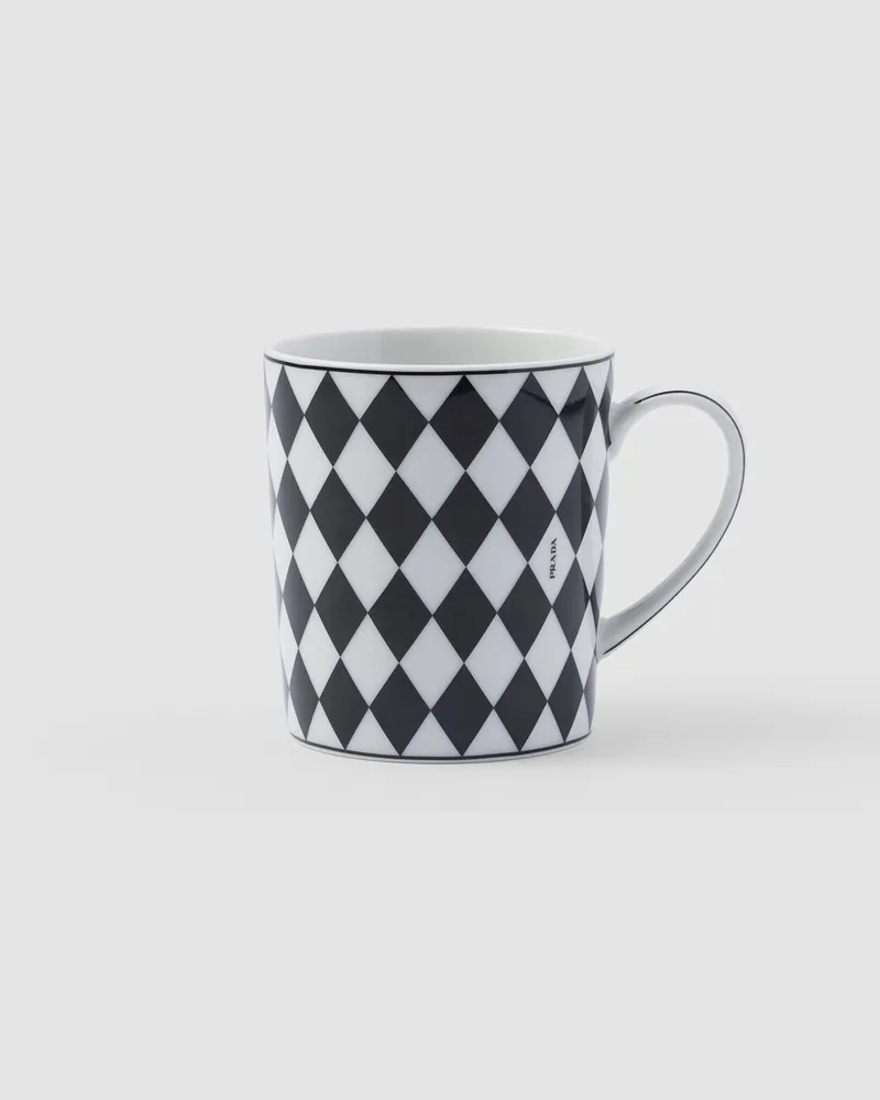 Prada Becher aus Porzellan – Checkerboard Weiss