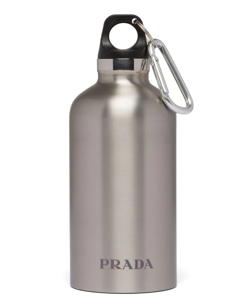 Prada Isolierte Wasserflasche Aus Edelstahl, 350 ml, , Silber Silber