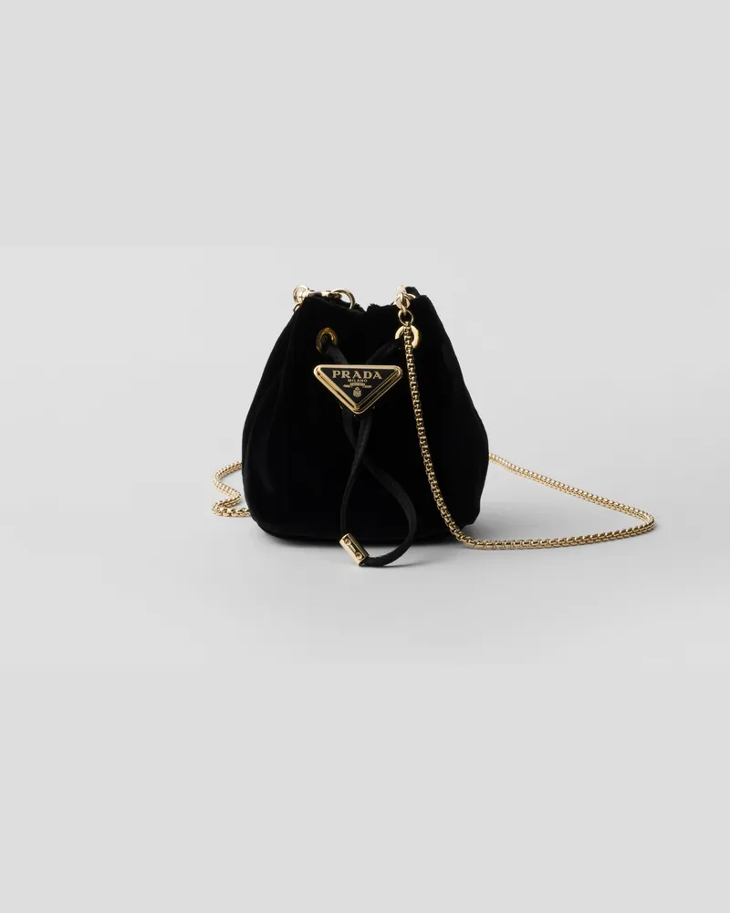 Prada Mini-Pouch aus Samt Schwarz