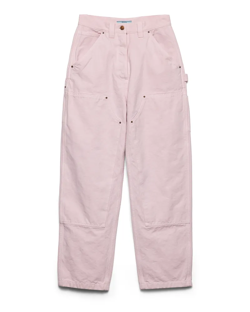 Prada Hose Aus Canvas, Damen, Rosa, Größe Rosa