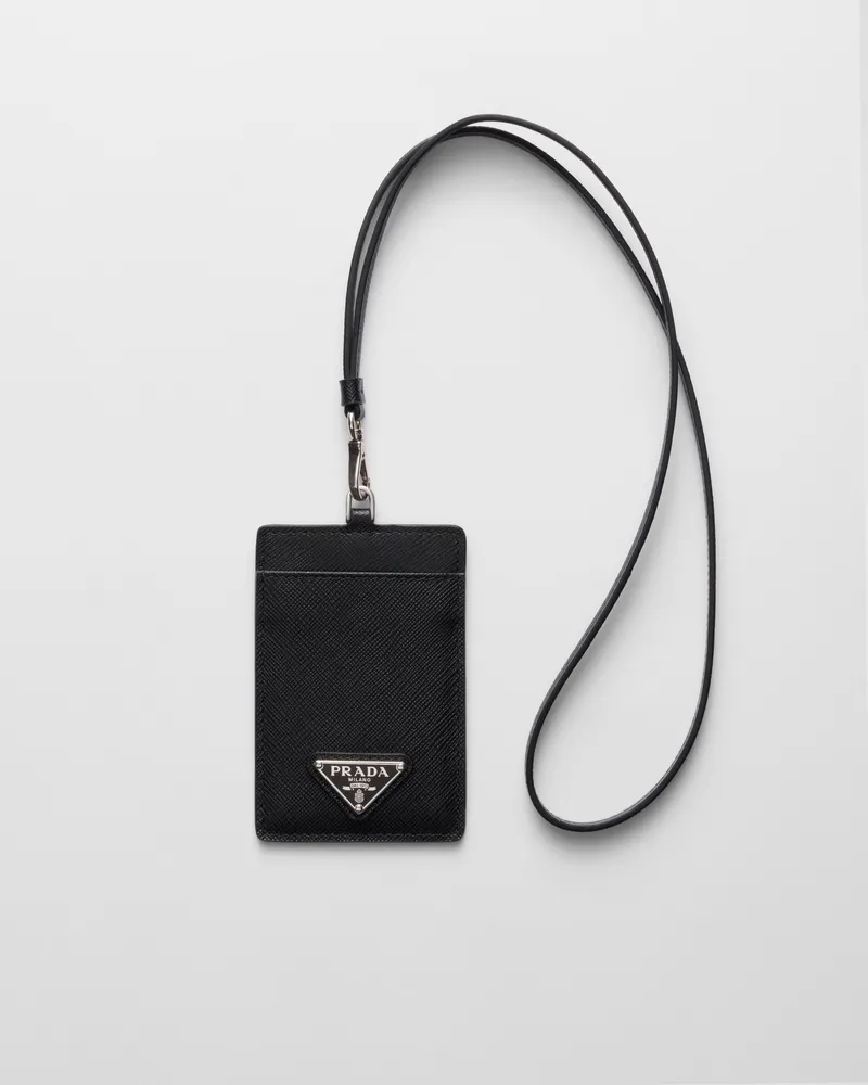 Prada Ausweisetui aus Saffiano Leder Schwarz