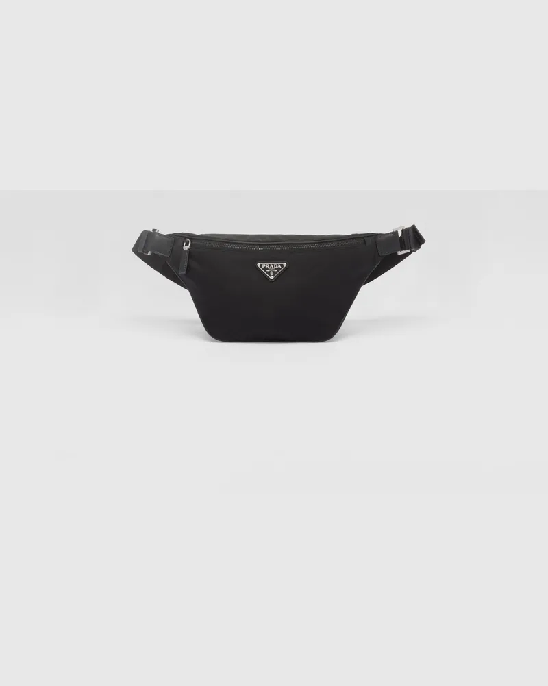 Prada Gürteltasche aus Re-Nylon und Saffiano-Leder Schwarz