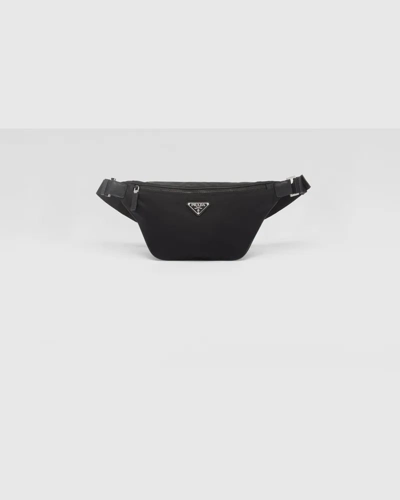 Prada Gürteltasche Aus Re-nylon Und Saffiano-leder, Herren, Schwarz Schwarz