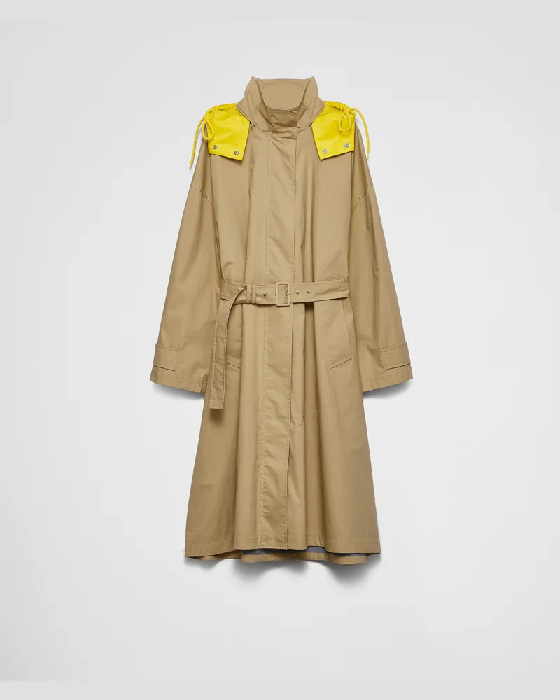 Prada Regenmantel aus technischem Popeline Khaki