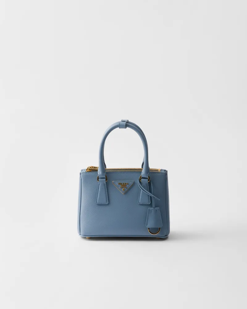 Prada Galleria Mini Bag aus Saffiano-Leder Astralblau