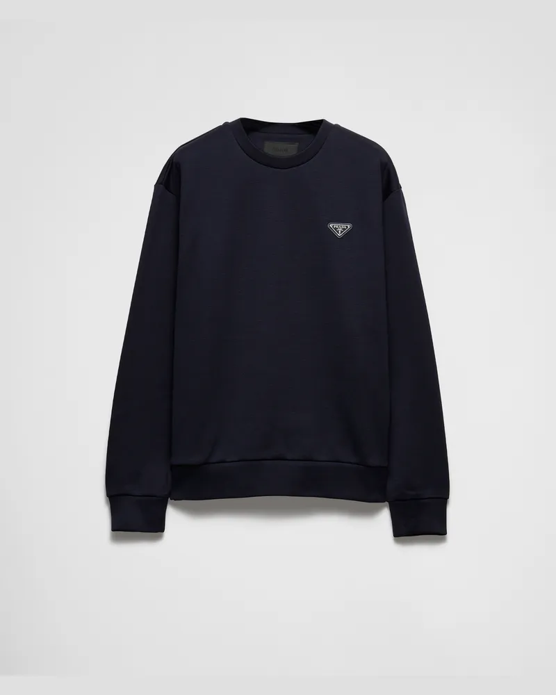 Prada Sweatshirt aus technischer Baumwolle Blau