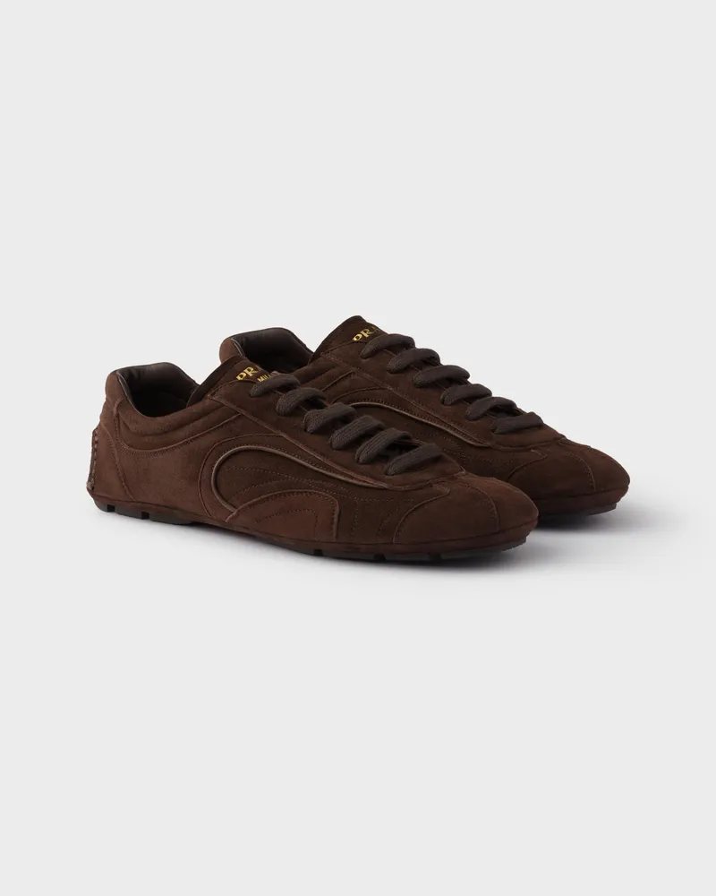 Prada Montecarlo Re-Edition 2005 Sneaker aus Wildleder Dunkelbraun