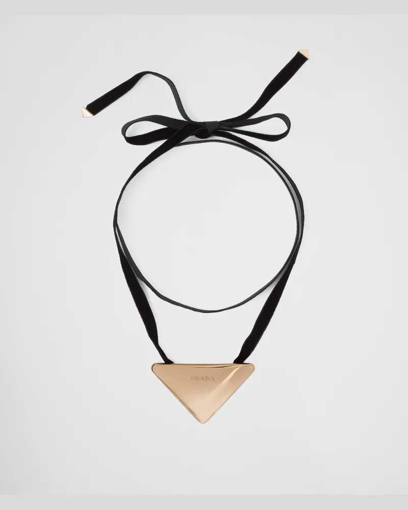 Prada Eternal Gold Choker mit großem Anhänger aus Gelbgold Gold