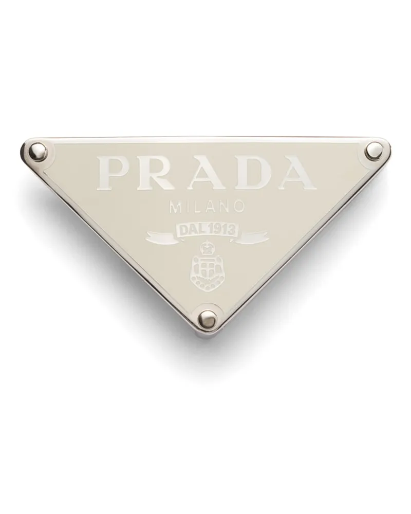 Prada Gürtelschließe Aus Emailliertem Metall, Herren, Kalkweiss Kalkweiss