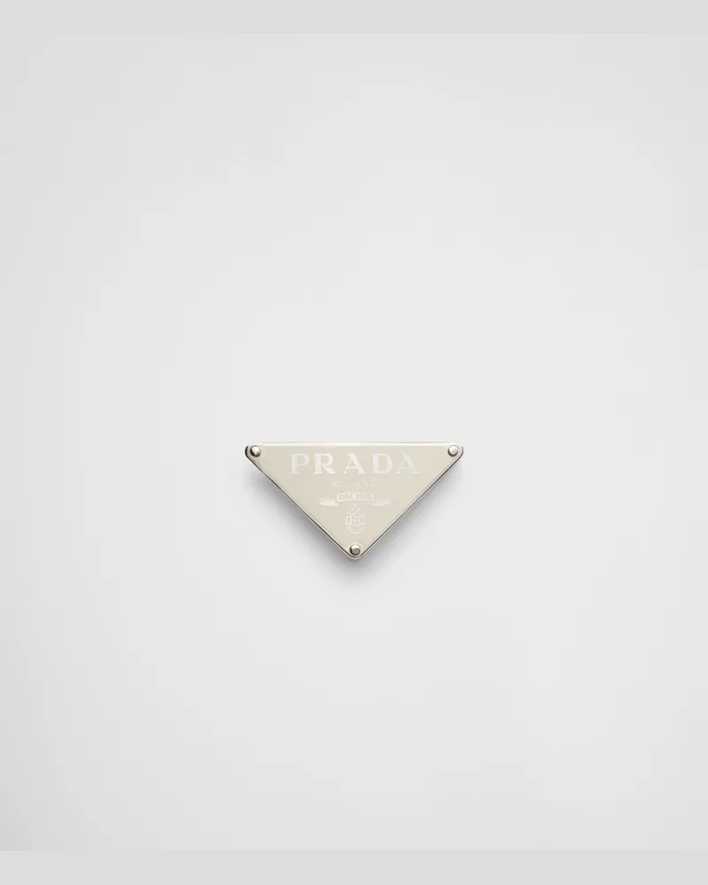 Prada Gürtelschließe aus emailliertem Metall Kalkweiss