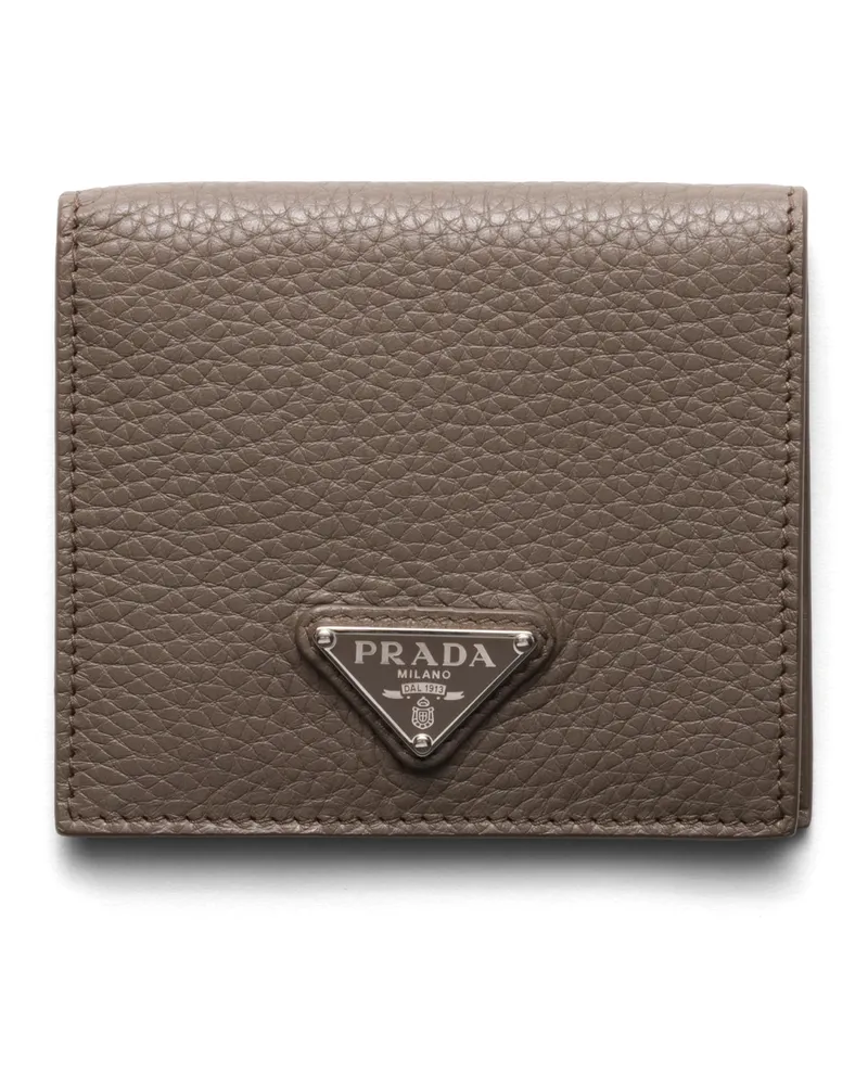 Prada Geldbörse Aus Leder, Herren, Bambusgrau Bambusgrau