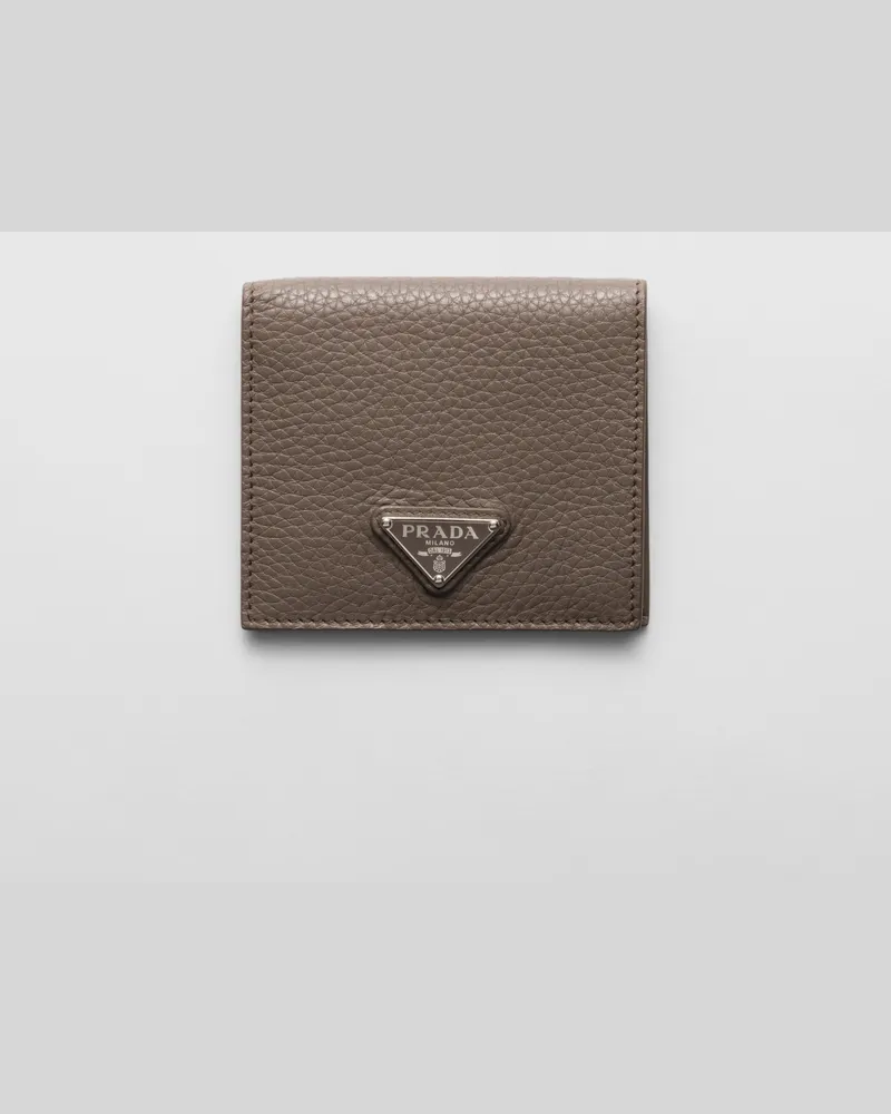 Prada Geldbörse aus Leder Bambusgrau