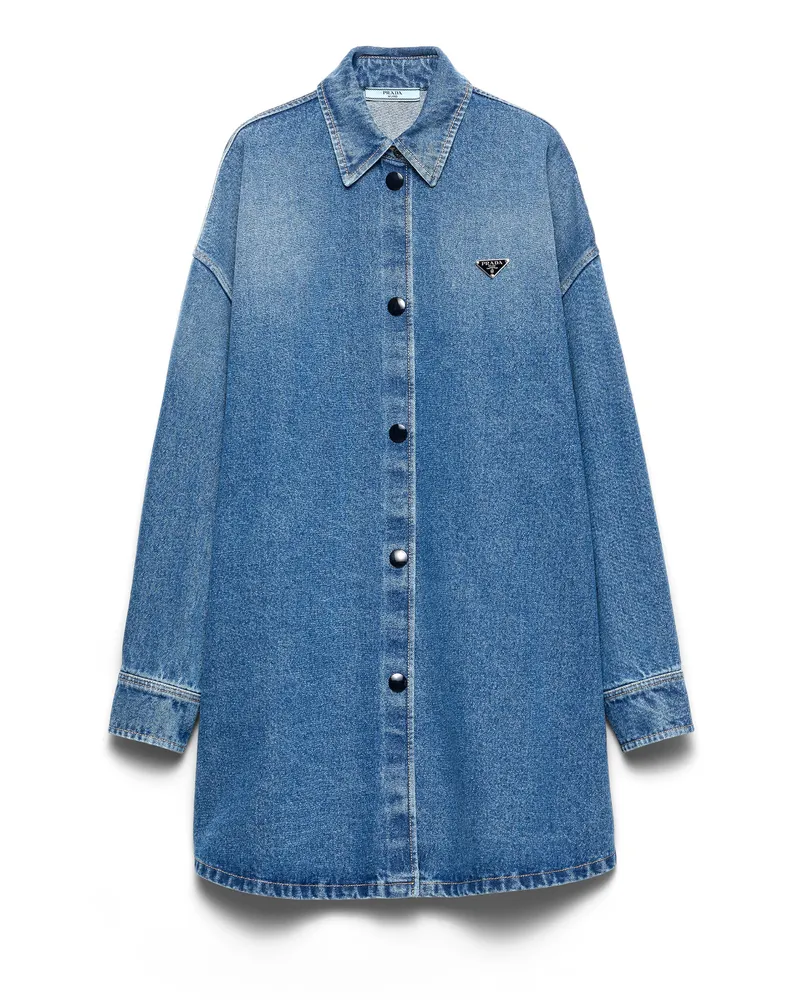 Prada Hemd Aus Denim, Damen, Hellblau, Größe Hellblau