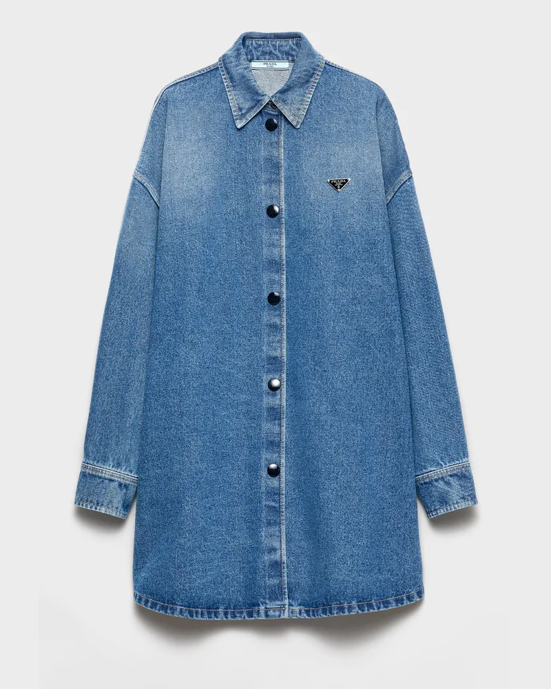 Prada Hemd aus Denim Hellblau