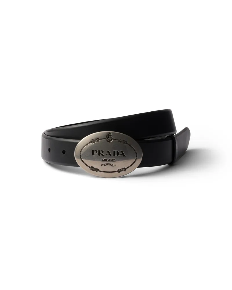 Prada Gürtel Aus Leder, Damen, Schwarz, Größe Schwarz